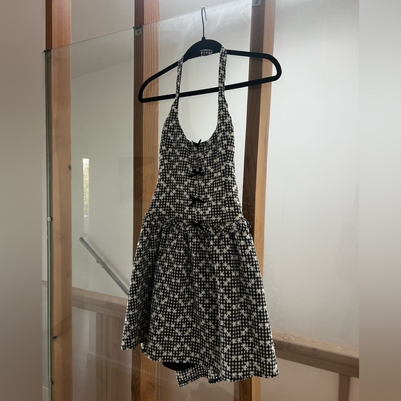 For Love and Lemons Black and White Halter Mini Dress - Picture 2 of 3